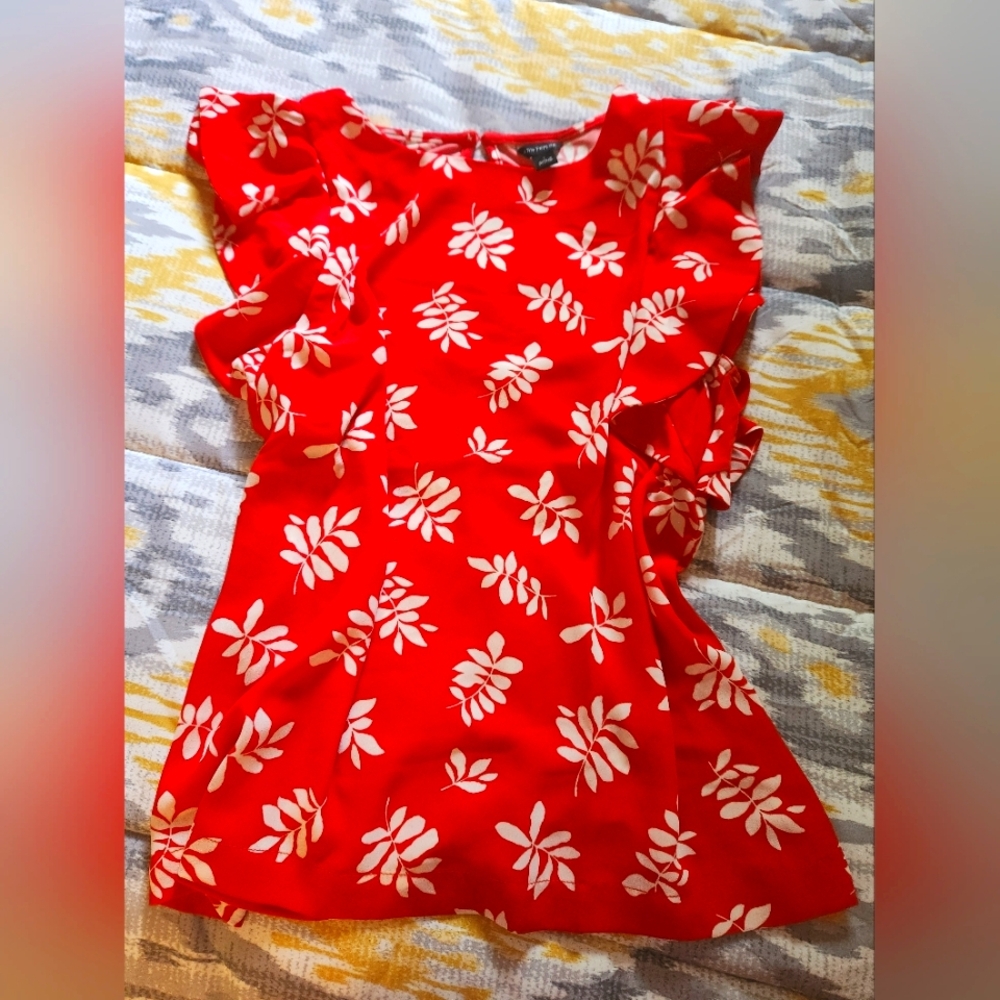 Ann Taylor Ruffle Sleeve Top